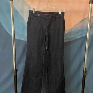 Banana Republic Dark Wash Wide Leg Trouser Jeans